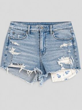 American Eagle Ne(x)t Level Stretch High Rise Distressed Denim Shorts Size 8
